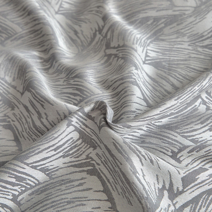 91家纺网 家纺一手货源 找家纺 琪格格纺织  2025新款色织天丝棉提花四件套 幻境-灰