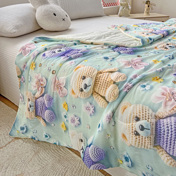 91家纺网 家纺一手货源 找家纺 （总）庭彤 2025新款5D夏被空调被A类云母仿锦氨凉感丝夏凉被子被芯【 量大可谈】