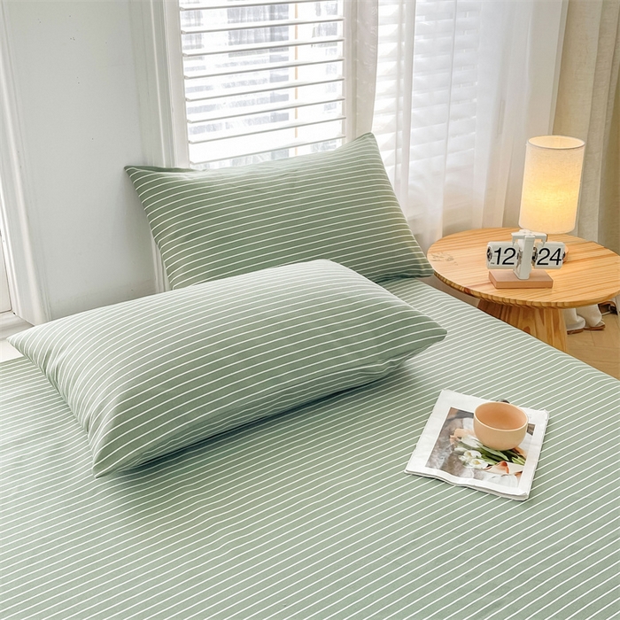 91家纺网 家纺一手货源 找家纺 美梦里 2025新款无印老粗布床单凉席席子 云熙绿