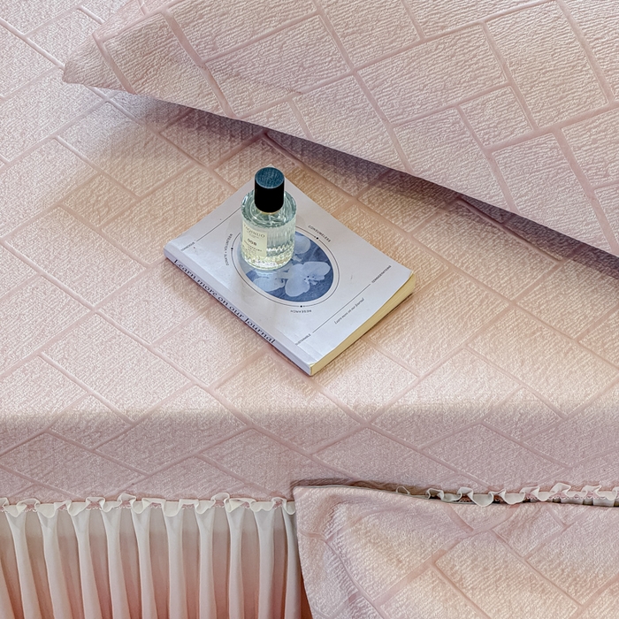 91家纺网 家纺一手货源 找家纺 棉生活家纺 2025新款高端款冰离子超软按摩凉席 方格-粉-床笠款