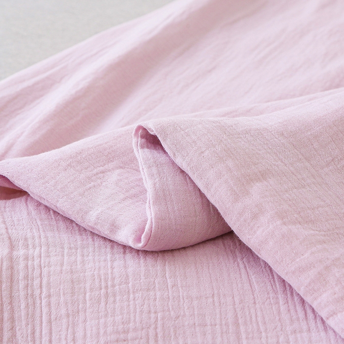 91家纺网 家纺一手货源 找家纺 2025新款A类全棉双层皱皱纱立体烫画纯色款大豆夏凉被空调被 绉绉-浅紫