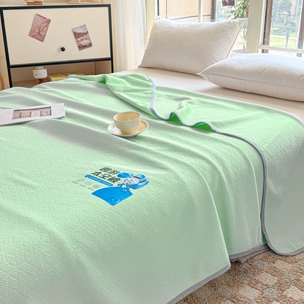 阿牛席业 2025春夏新款双面云母夏被夏凉被空调被 太空-琉璃绿