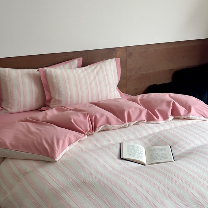 91家纺网 家纺一手货源 找家纺 （总）旷野2025新款全棉纯棉A类婴幼儿级双层纱皱皱纱四件套