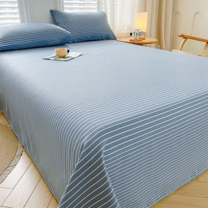 91家纺网 家纺一手货源 找家纺 美梦里 2025新款无印老粗布床单凉席席子 云熙蓝