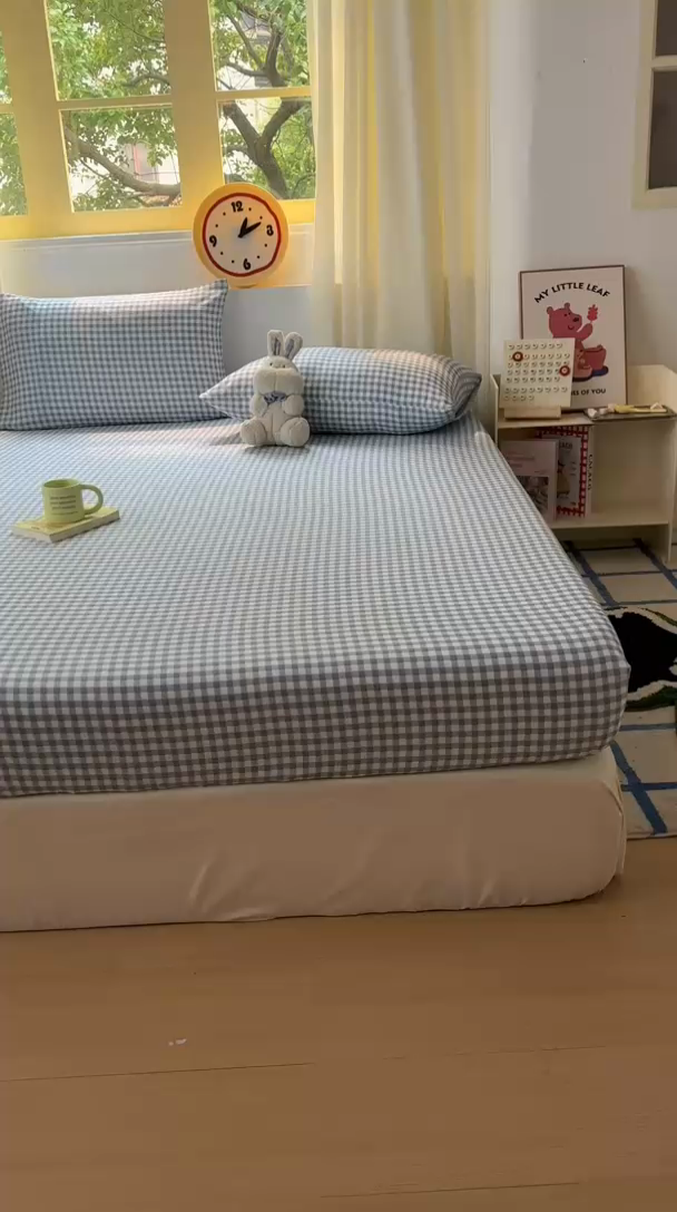 91家纺网 家纺一手货源 找家纺 （总）十一家居 2025新款亲肤裸睡云朵棉水洗棉床笠-洛可系列