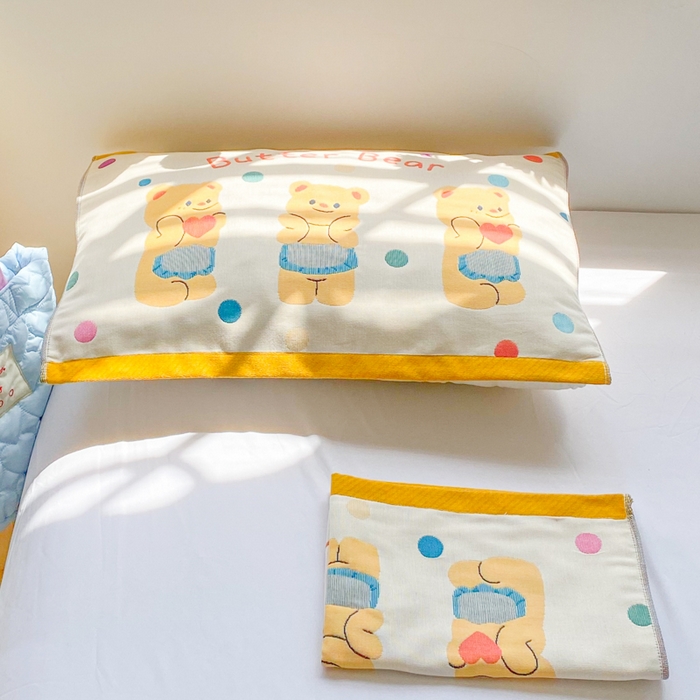 91家纺网 家纺一手货源 找家纺 美宜家 2025新款40*60儿童纯棉A类纱布枕巾乳胶专用高档枕巾 萌宠 一只