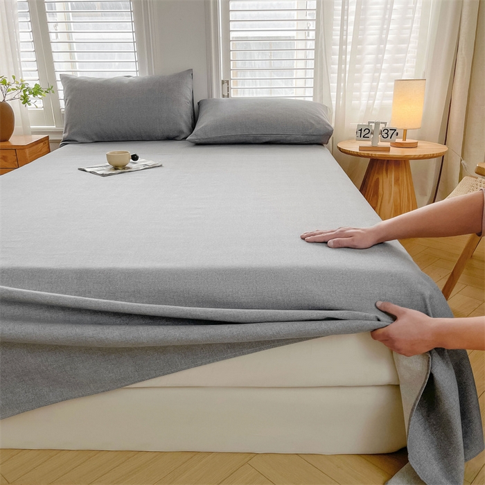 91家纺网 家纺一手货源 找家纺 美梦里 2025新款无印老粗布床单凉席席子 冰山灰