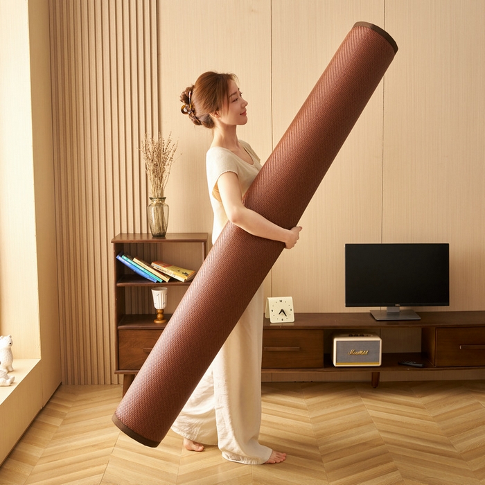 91家纺网 家纺一手货源 找家纺 锦丝钰床垫  2025新款高端Pe冷感藤席地铺垫 Pe红