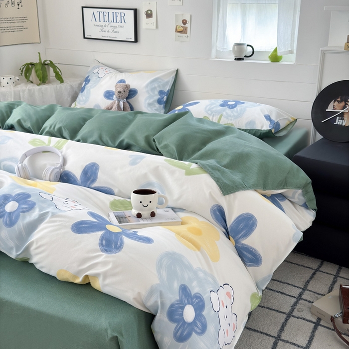 91家纺网 家纺一手货源 找家纺 可可家纺 2025新款印花卡通芦荟棉四件套亲肤床单被套三件套 宠物园地