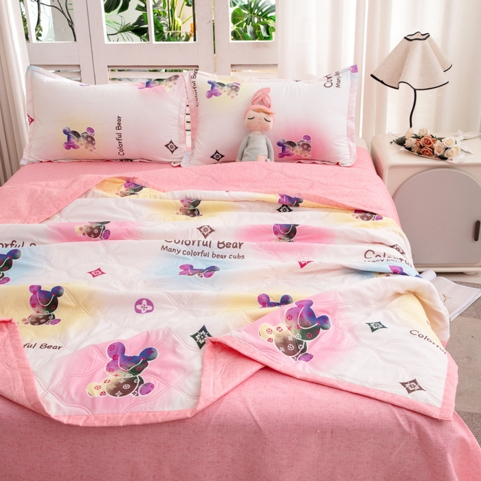 91家纺网 家纺一手货源 找家纺 乐居坊2025新款亲肤舒适印花芦荟棉夏凉被四件套 疯狂世界