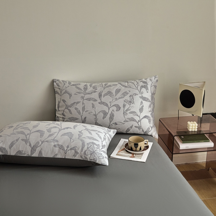 91家纺网 家纺一手货源 找家纺 琪格格纺织  2025新款色织天丝棉提花四件套 初叶