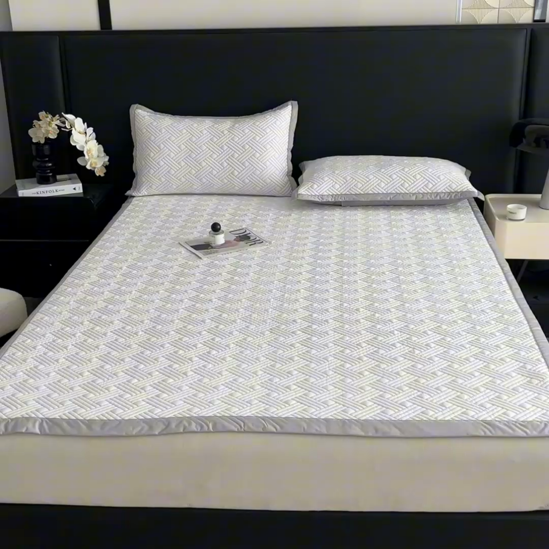 91家纺网 家纺一手货源 找家纺 欧邦 2025新款加厚PE中分子凉感豆豆软席-极简系列 床席款-极简-灰