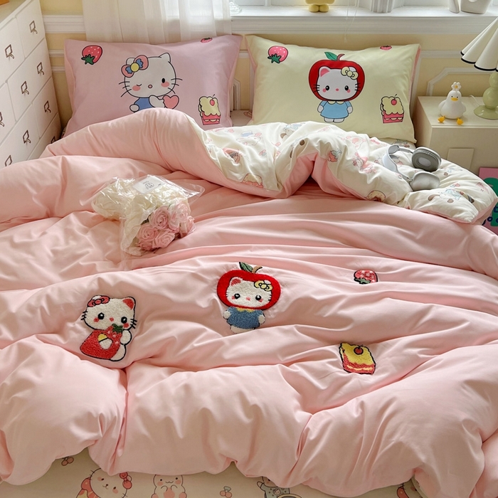 91家纺网 家纺一手货源 找家纺 一霖家纺 2025新款高克重云朵棉数码印花＋毛巾绣四件套