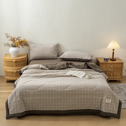  恋人优选 2025新款锦绣提花全棉夏被 锦绣-焦糖咖