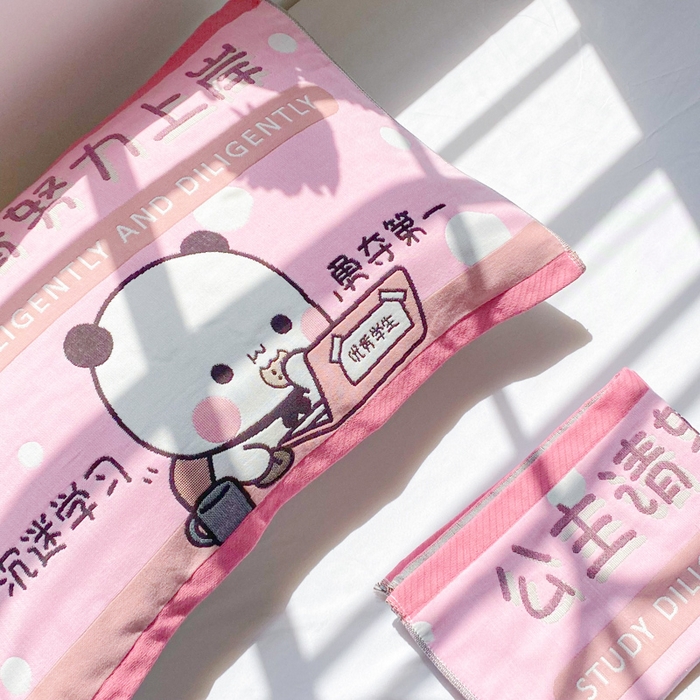 91家纺网 家纺一手货源 找家纺 美宜家 2025新款40*60儿童纯棉A类纱布枕巾乳胶专用高档枕巾 优秀 一对