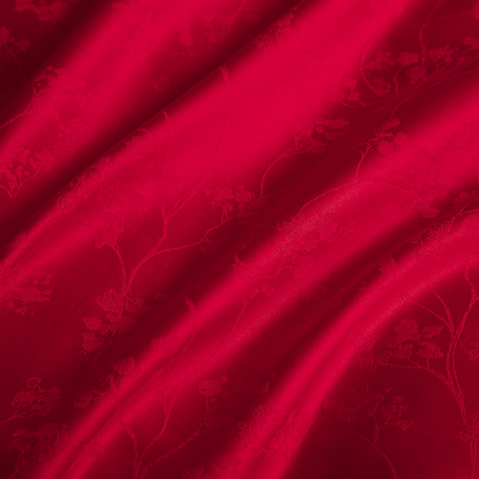 91家纺网 家纺一手货源 找家纺 琪格格纺织 2025新款纯棉婚庆四件套结婚用品提花简约婚庆 叶满良缘