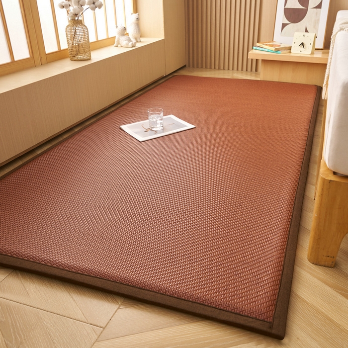 91家纺网 家纺一手货源 找家纺 锦丝钰床垫  2025新款高端Pe冷感藤席地铺垫 Pe红