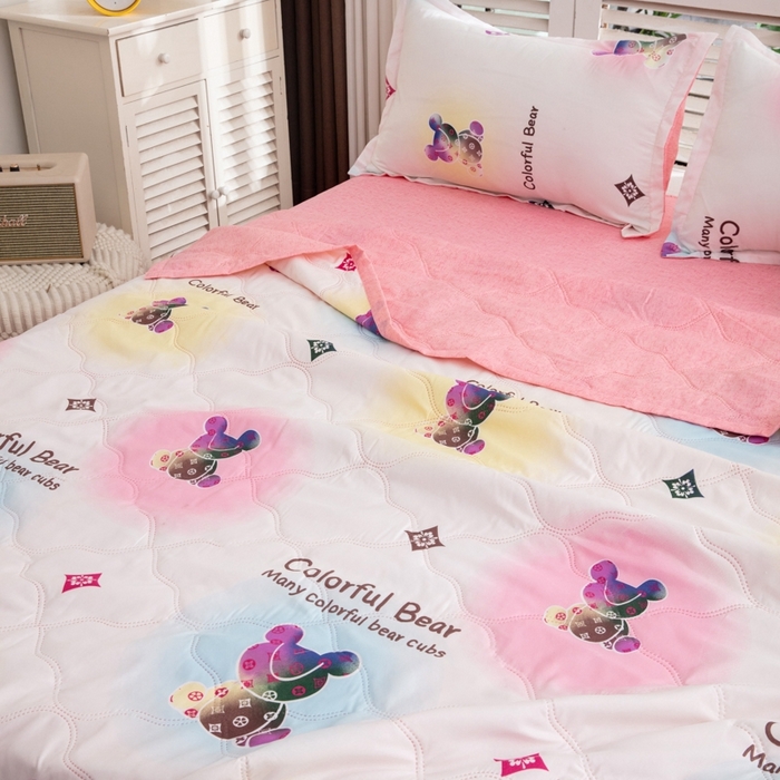 91家纺网 家纺一手货源 找家纺 乐居坊2025新款亲肤舒适印花芦荟棉夏凉被四件套 疯狂世界