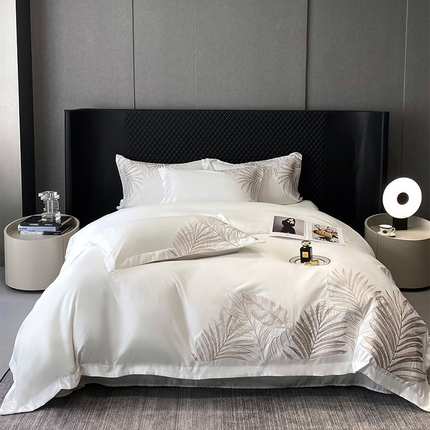 91家纺网 家纺一手货源 找家纺 （总）优悦 2025新款冰丝简奢绣花四件套