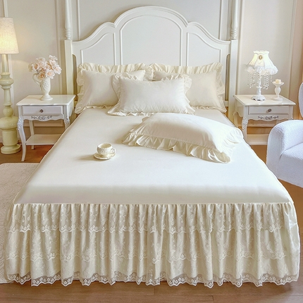 91家纺网 家纺一手货源 找家纺 （总）乐朵家居 2025新款 25-2 蝶影 蕾丝床裙 