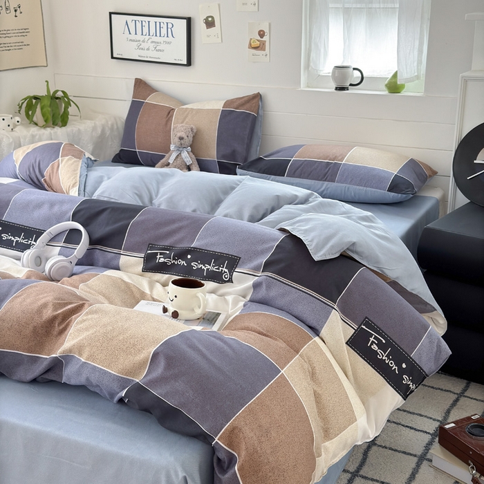 91家纺网 家纺一手货源 找家纺 可可家纺 2025新款印花卡通芦荟棉四件套亲肤床单被套三件套 绅士格调