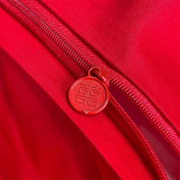 91家纺网 家纺一手货源 找家纺 晶缦家纺 2025新款喷气全棉13376婚庆绣花四件套 新婚快乐-金