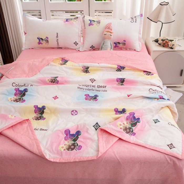 91家纺网 家纺一手货源 找家纺 乐居坊2025新款亲肤舒适印花芦荟棉夏凉被四件套 疯狂世界