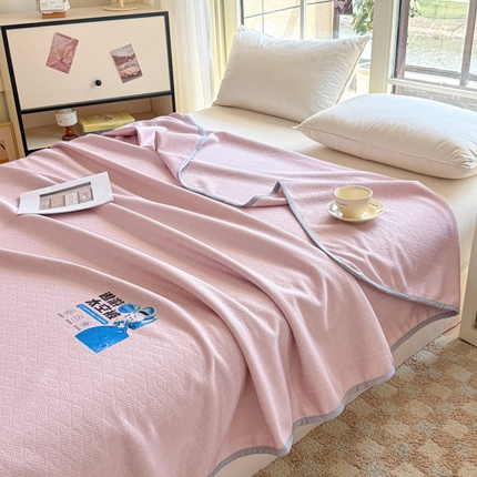 阿牛席业 2025春夏新款双面云母夏被夏凉被空调被 太空-戴妃粉