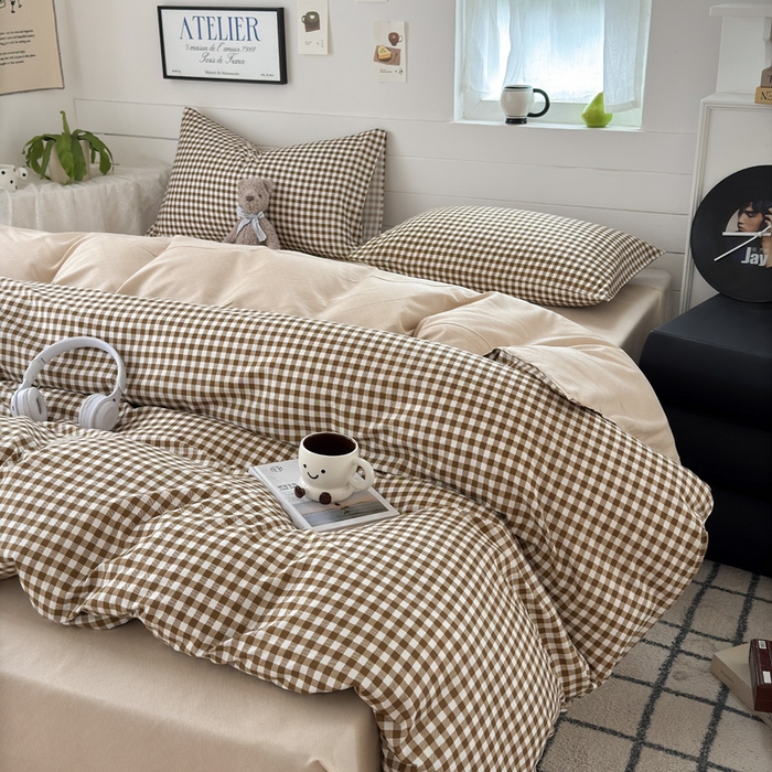 91家纺网 家纺一手货源 找家纺 可可家纺 2025新款印花卡通芦荟棉四件套亲肤床单被套三件套 驼小格