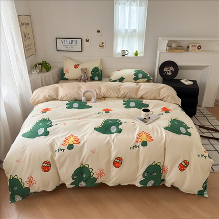 91家纺网 家纺一手货源 找家纺 （总）可可家纺 2025新款印花卡通芦荟棉四件套亲肤床单被套三件套