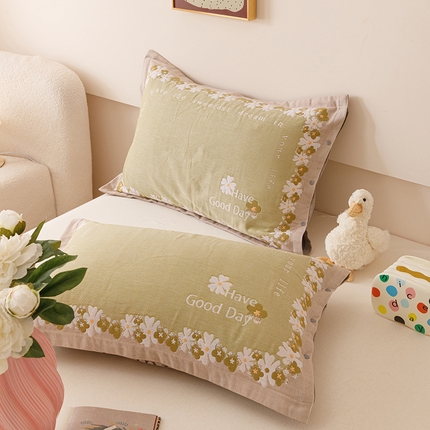 91家纺网 家纺一手货源 找家纺 （总）悦然毛巾被 2025新款全棉四层提花纱布枕套