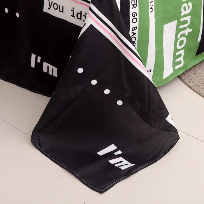 91家纺网 家纺一手货源 找家纺 乐居坊2025新款亲肤舒适印花芦荟棉夏凉被四件套 禁止蕉绿