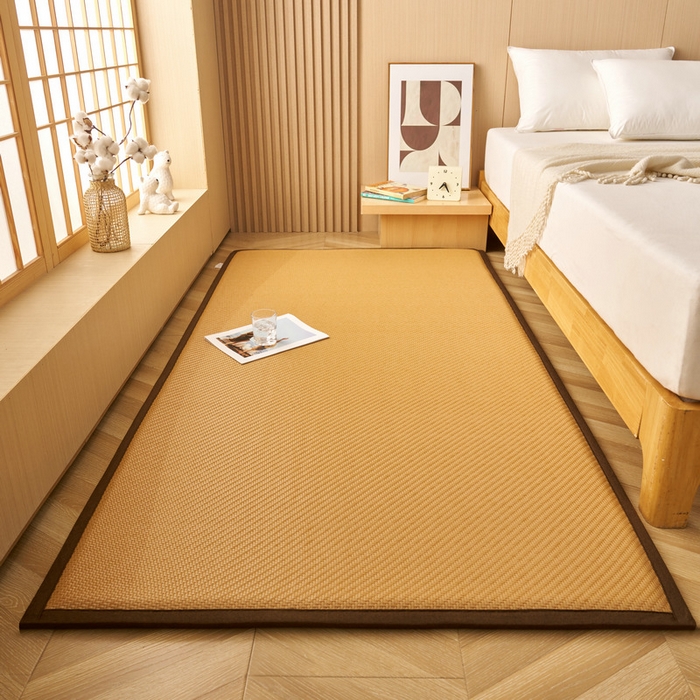 91家纺网 家纺一手货源 找家纺 锦丝钰床垫  2025新款高端Pe冷感藤席地铺垫 PE 黄