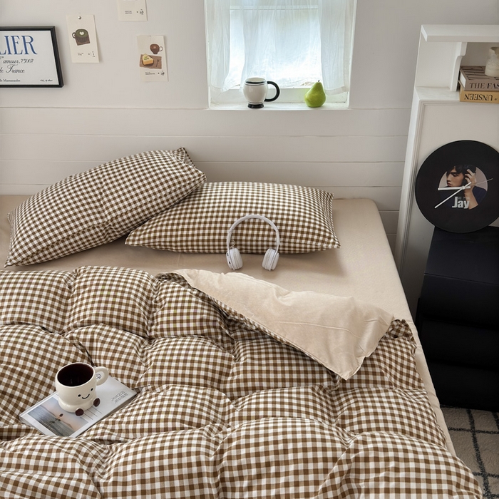 91家纺网 家纺一手货源 找家纺 可可家纺 2025新款印花卡通芦荟棉四件套亲肤床单被套三件套 驼小格