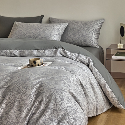 琪格格纺织  2025新款色织天丝棉提花四件套 幻境-灰