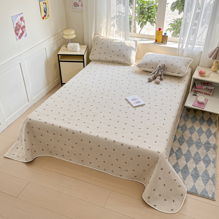 91家纺网 家纺一手货源 找家纺 菲梵家纺2024新款全棉印花夹棉床盖三件套提供买家秀樱资