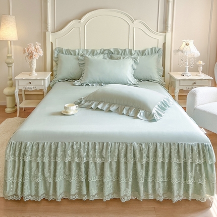 91家纺网 家纺一手货源 找家纺 （总）乐朵家居 2025新款 25-2 蝶影 蕾丝床裙 