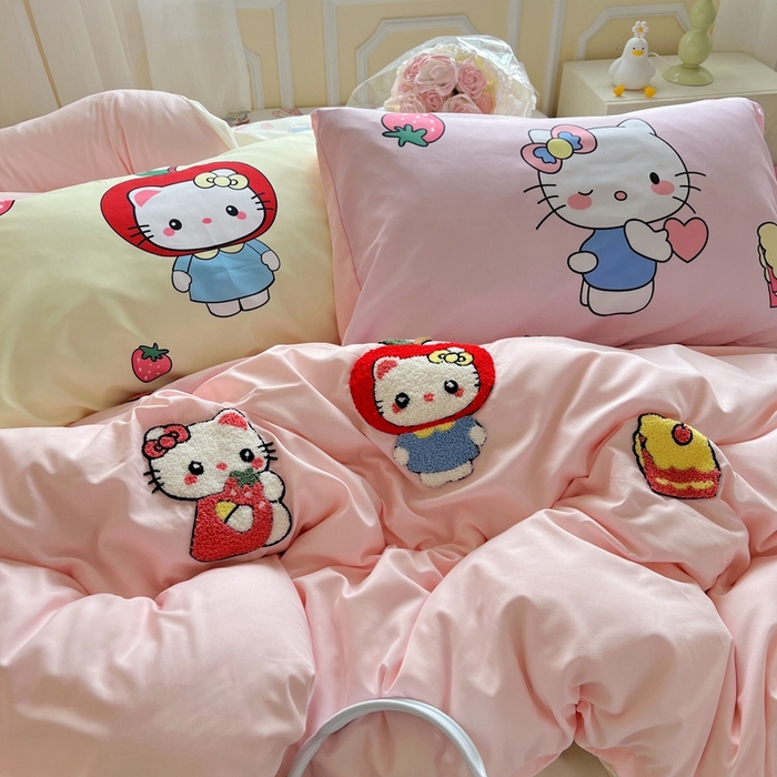 91家纺网 家纺一手货源 找家纺 一霖家纺 2025新款高克重云朵棉数码印花＋毛巾绣四件套