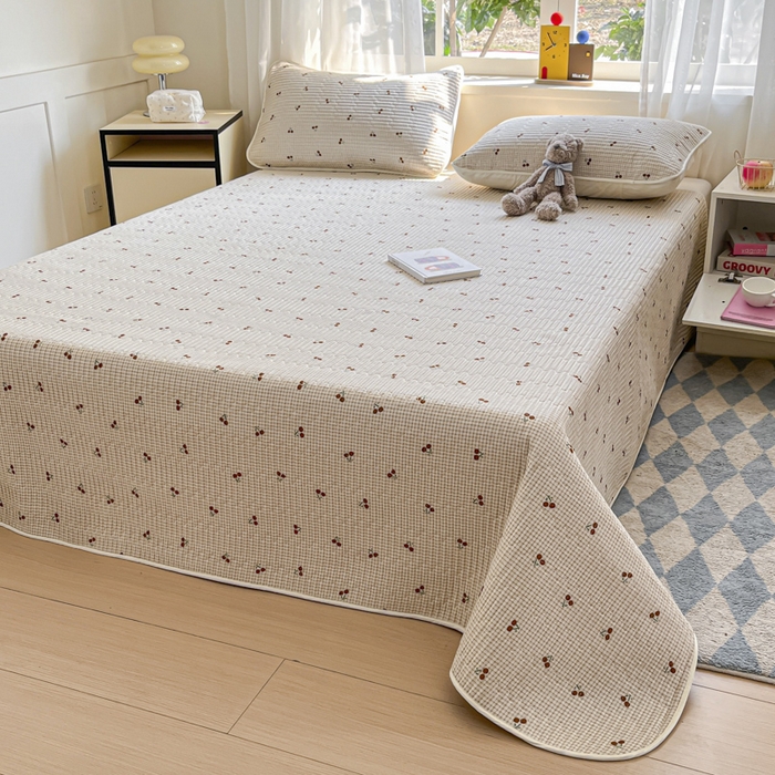 91家纺网 家纺一手货源 找家纺 菲梵家纺2024新款全棉印花夹棉床盖三件套提供买家秀樱资