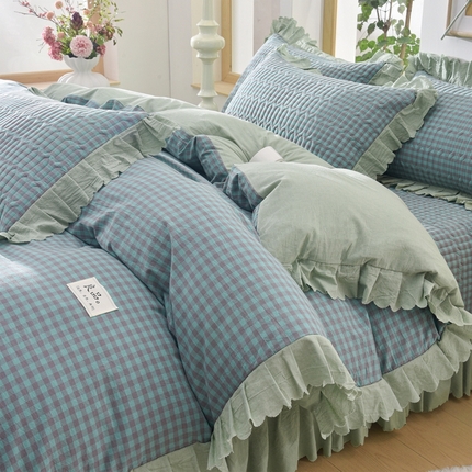 91家纺网 家纺一手货源 找家纺  （总）茉保家纺 2025新款水洗棉床盖四件套-无印