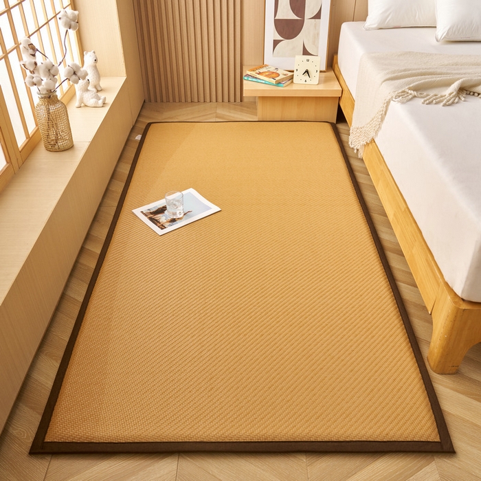 91家纺网 家纺一手货源 找家纺 锦丝钰床垫  2025新款高端Pe冷感藤席地铺垫 PE 黄