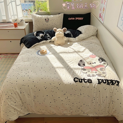 91家纺网 家纺一手货源 找家纺 （总）顾里家纺 2025新款ins韩系童趣毛巾绣云朵棉四件套