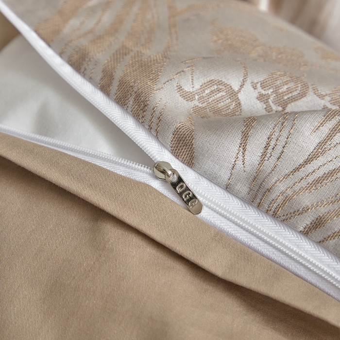 91家纺网 家纺一手货源 找家纺 琪格格纺织  2025新款色织天丝棉提花四件套 风铃草-咖