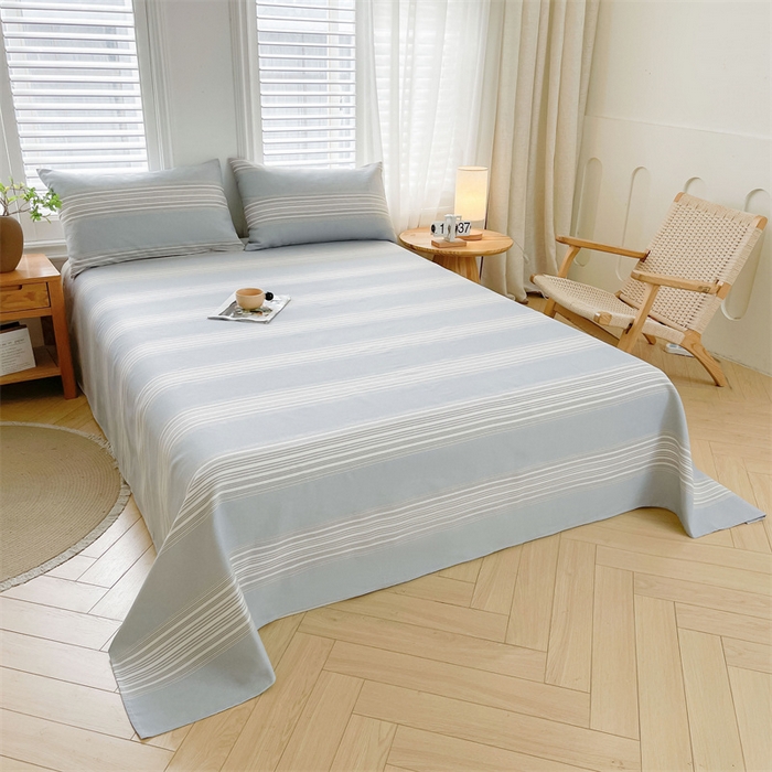 91家纺网 家纺一手货源 找家纺 美梦里 2025新款无印老粗布床单凉席席子 流年灰