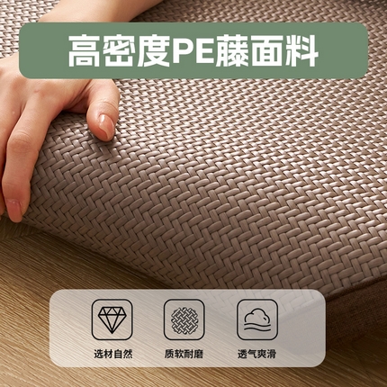 91家纺网 家纺一手货源 找家纺 锦丝钰床垫  2025新款高端Pe冷感藤席地铺垫 Pe灰咖