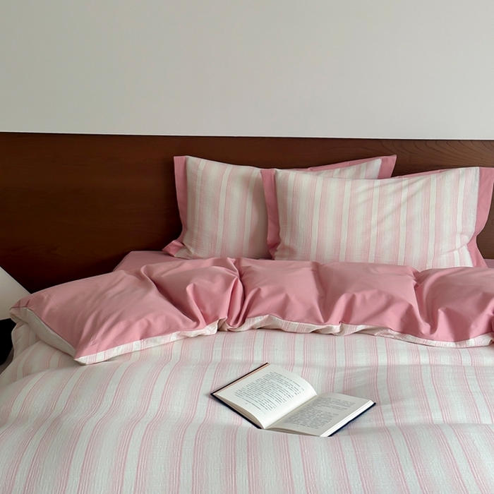 91家纺网 家纺一手货源 找家纺 （总）旷野2025新款全棉纯棉A类婴幼儿级双层纱皱皱纱四件套