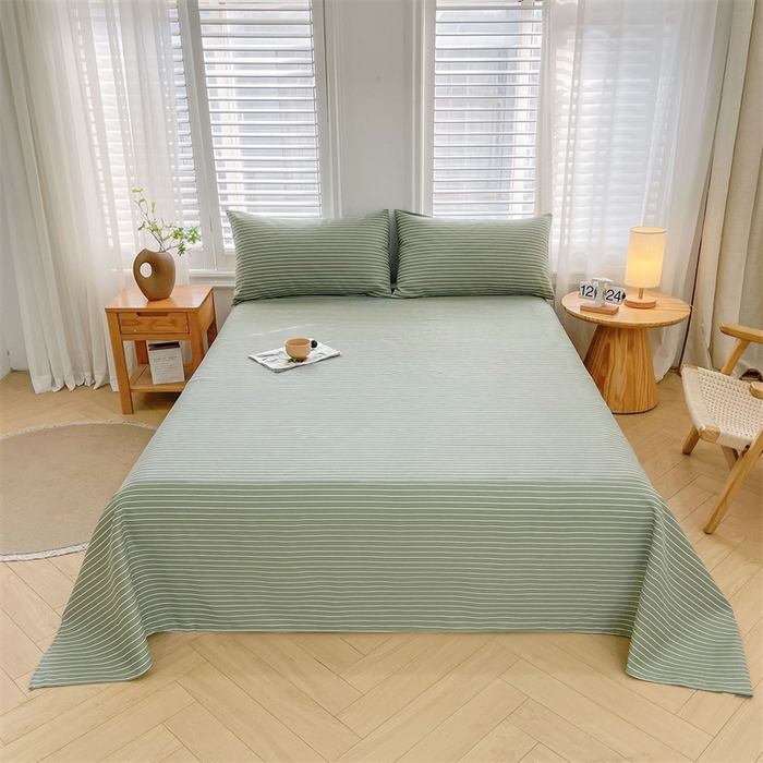 91家纺网 家纺一手货源 找家纺 美梦里 2025新款无印老粗布床单凉席席子 云熙绿