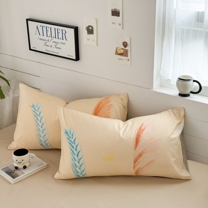 91家纺网 家纺一手货源 找家纺 可可家纺 2025新款印花卡通芦荟棉四件套亲肤床单被套三件套 丰收季节