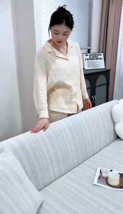 91家纺网 家纺一手货源 找家纺 （总）沐沐2026新款沐熙黑纱沙发套