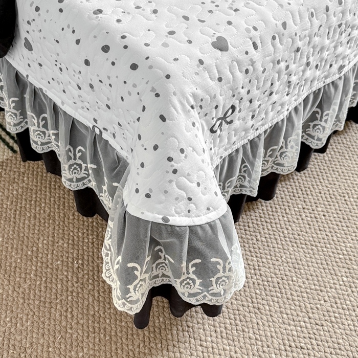 91家纺网 家纺一手货源 找家纺 绣女坊 2025新款时尚印花水洗棉被套款床盖四件套-赫本风 赫本风-蝴蝶结